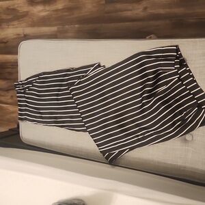 Kenneth Cole black and white stripped pants with  pockets